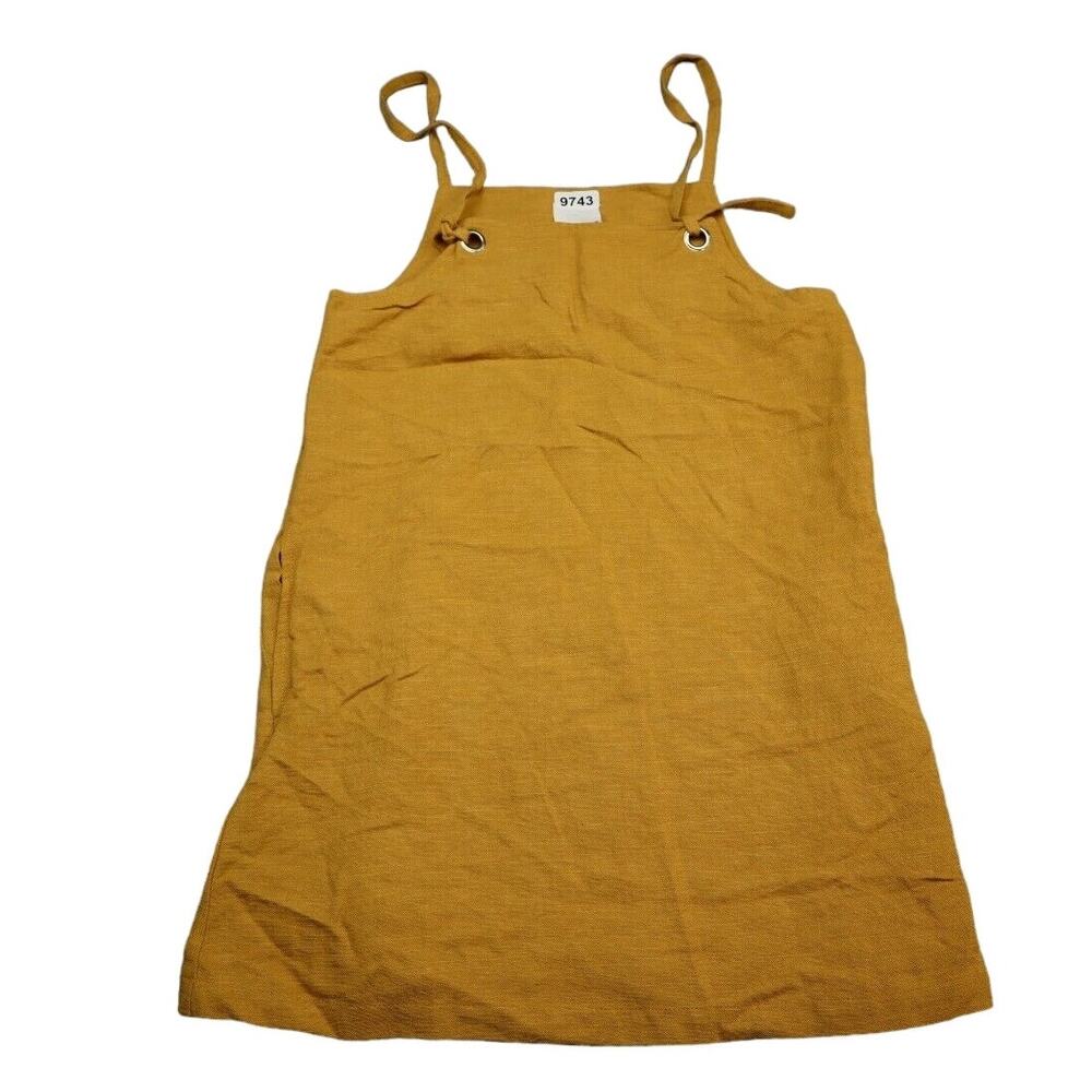 Skylar + Madison Dress Womens S Yellow Linen Lightweight Casual Overall Jumper